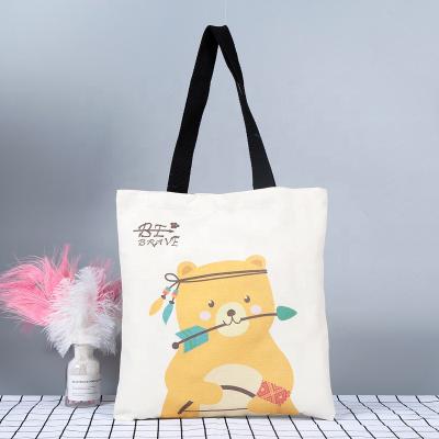 China Wholesale Good Quality Cotton Canvas Bags Large Handled Shopping Customized Printed Grocery Bag for sale