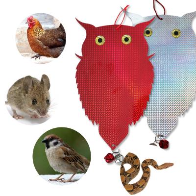 China Outdoor Bird Alert Repellent Viable Reflective Plastic Hanging Reflective Owl For Garden Farm for sale