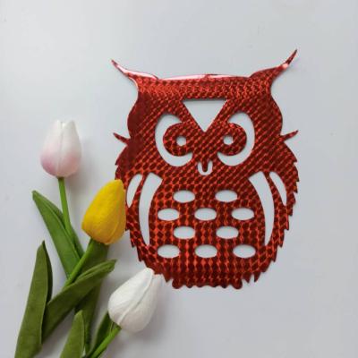 China Glue Sticker Owl Bird Repellent Discs Red Holographic Back Reflective Bird Pests Viable Pest Repellent for sale