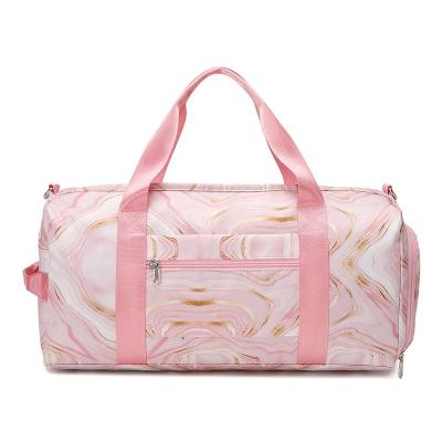 China Luxury Pink Wet Dry Marble Duffel Gym Bag Women Sneaker Duffel Bag Women Gym Bag Women Travel Luggage Bags for sale