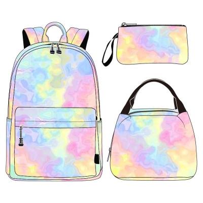 China Custom Waterproof Rucksack School Backpack Set Custom Logo Girls Notebook Backpack School Bag Set Backpack With Cooler Pencil Case lunch for sale