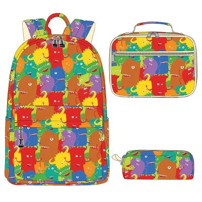 China Waterproof Custom Backpack Set Printing Backpack For Boys Girls Custom Logo Backpack School Bag Set Backpack With Lunch Bag for sale