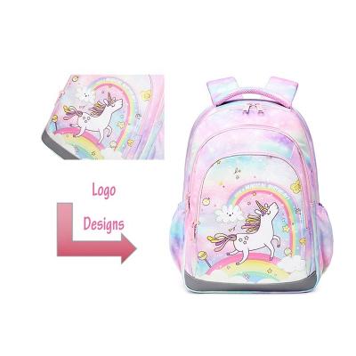 China Custom Waterproof School Bag Kids Girls Bags Unicorn Backpack Bags Recycled Fabric Mochilas Kids Waterproof Tie Dye Backpack for sale