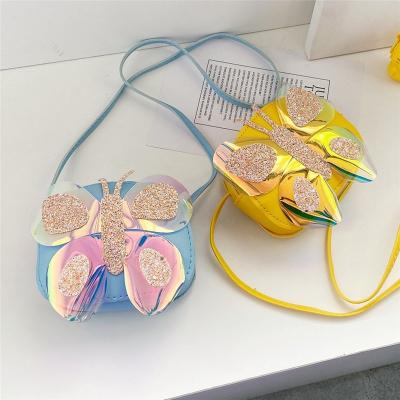 China Fashion Toddler Girl Purses Glitter Fashion Kids Pinch With Butterflies Buckeye Mini Fancy Shoulder Bags for sale