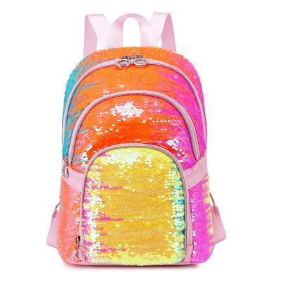 China Women Mini PVC Backpacks Girls PVC Fashion Glitter PVC Casual Bag Reversible Sequin Reversible Bag for sale