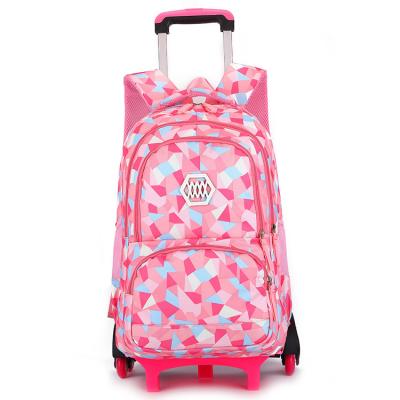 China Fashion Removable Waterproof Trolley Backpack Trolley School Bags For Girls School Bags With Trolley Wheeled School Backpacks for sale