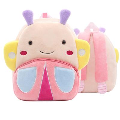 China Little Girls Toddler Backpack Daily Plush Cartoon Cat Butterfly Backpack Girls Backpack Pink Bag For Girl for sale