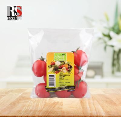 China OEM BOPP Antifoggy Transparente Frutas frescas Vegetais Alimentos Saco selado Saco de armazenamento de alimentos reutilizável Saco de armazenamento de vegetais à venda