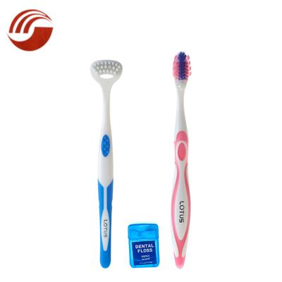 China Daily Use Custom Soft Charcoal Stiffens 360 Toothbrush With Tongue Cleaner for sale