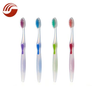 China Home Charcoal Bristle Transparent Handle Adult Toothbrush Plastic OEM for sale