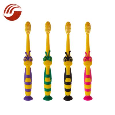 China Daily Use Soft Filaments Cartoon Kids Toothbrush With Sucker for sale