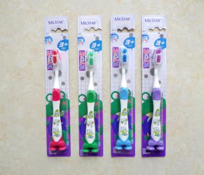 China non-disposable non-foldable child toothbrush handle can print child toothbrush with suckers soft bristles child toothbrush for sale