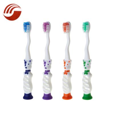 China Custom Plastic Cute Daily Use Kids Cartoon Dog Training Toothbrush For Children for sale