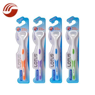 China Colorful Plastic Silicone Tongue Liner Cleaning Brush Tongue Remover Scraper No.L- for sale