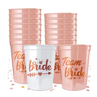 China Plastic Cups Bride and Team Bride Bachelorette Party Cups Plastic Bachelorette Gifts for Court Bride 15Packs for sale