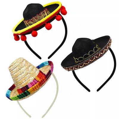 China Four Seasons Haiwin Party Cinco De Mayo Fiesta Mini Somebrero Hat on Headband for Fiesta Party for sale