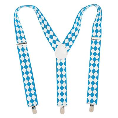 China Bavarian Oktoberfest Themed German Image Haiwin Party Checkout Blue And White Suspenders For Adult for sale