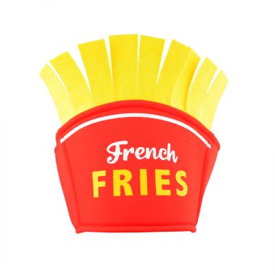 China Funny Fried Carnival Fair Velvet French Fries Hat Costume Novelty Image Haiwin Party Frying for sale