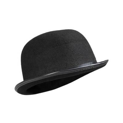 China Halloween Costume Vintage Wizard Felt Black Bowler Accessory Hat for sale