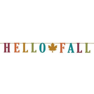 China Halloween Party Decoration Personalized Hello Autumn Felt Banner for sale