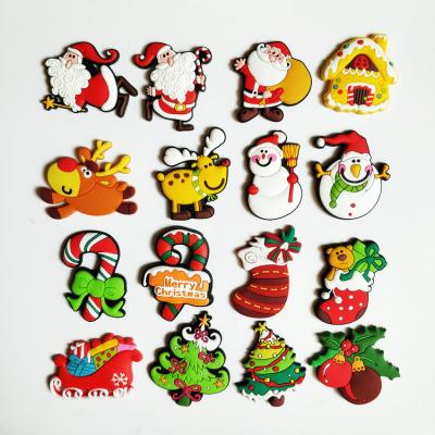 China Shape Various Shape Logo 3D Cheap Custom PVC Pubber Christmas Fridge Magnets for sale