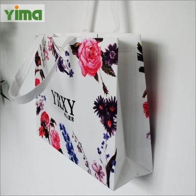 China Handled Custom Design Printing LOGO Reusable Folding Nonwoven Folding Shopping Bag Supermarket Packaging Non Woven Shoppingbag for sale