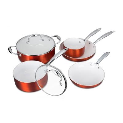 China Modern Nonstick Aluminum Cook Ware Cookware Set Top Quality 2021 Viable Colors China for sale