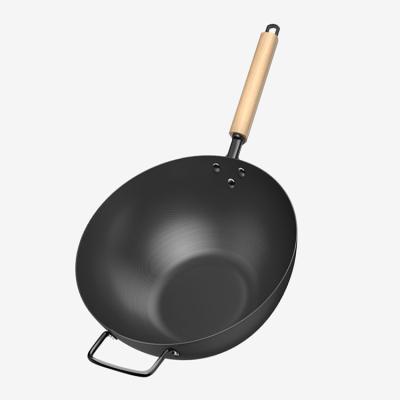 China Sustainable New Hot Items Chinese Preseasoned Flat Bottom Non-Stick Carbon Steel Pan Wok for sale