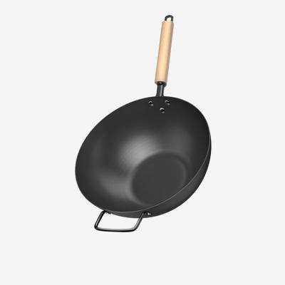 China 2021 Sustainable Special Hot Selling Carbon Steel Flat Product Heavy Duty Non-Stick Bottom Wok for sale