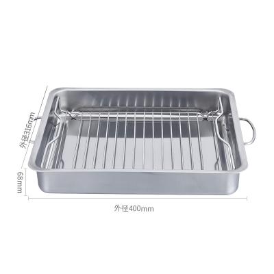 China Viable Rectangle Cake Bread Box Rotisserie BBQ Roasting Pan Loaf Pan with Handles Cookware Set for sale