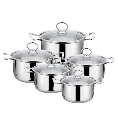 China Sustainable Stainless Steel Multifunctional Stick Non Cooking Pot Kitchenware Milk Pots And Pans Cookware Sets for sale