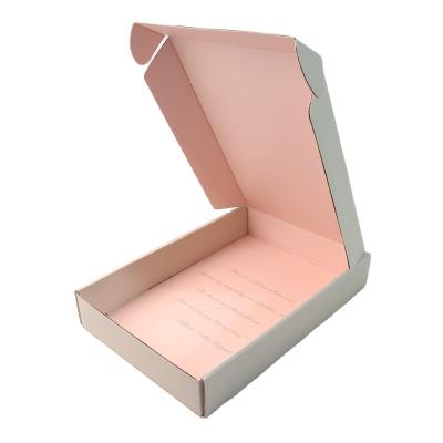 China Recycled Materials Size Custom Logo Pink Gift Corrugated Box For Wedding Birthday Party Candy Treat for sale