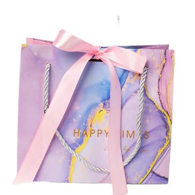 China New Recyclable Creative Mini Gray Marble Gift Bag Box For Purchasing for sale