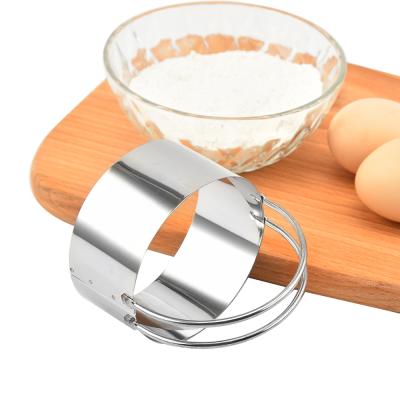 China 5 Piece Round Cookie Cutter Stainless Steel Workable Set With Handle Mousse Cake Mold Baking Tool for sale