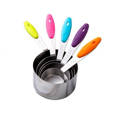 China High Quality Viable Stainless Steel Hook 10 Piece Set Color Round Coffee Measuring Cup Doser Kitchen Cooking Tools for sale