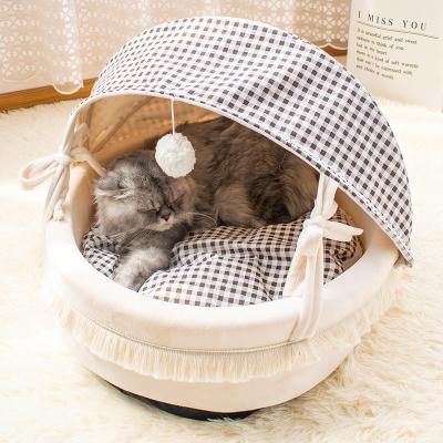 China Four Seasons Cat House Kennel Winter Pet Nest Supplies Universal Warm Closed Cat Bed for sale