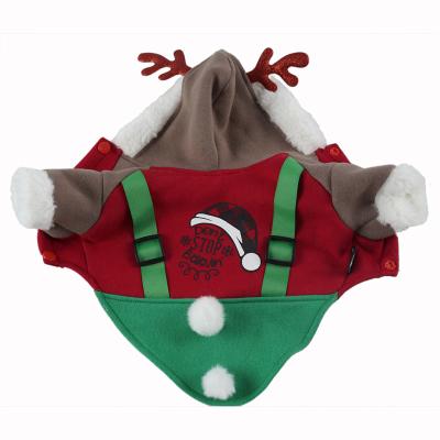 China Factory Made Stocked Cute Small Deer Transforms Christmas Funny Costumes Autumn Winter Supplier Dog Clothes Luxury Pet for sale