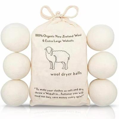 China SANITARY Premium Organic Tumble Wool Laundry Drying Ball/Wholesale Natural 7cm Wool Balls Dryer for sale