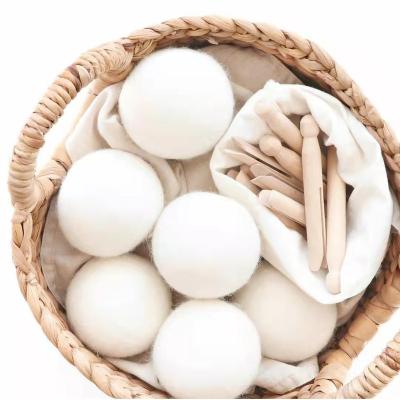 China SANITARY Reusable 100% Organic Reusable Dryer Ball New Zealand Wool Softener Natural Static Reducing Drying Balls for sale