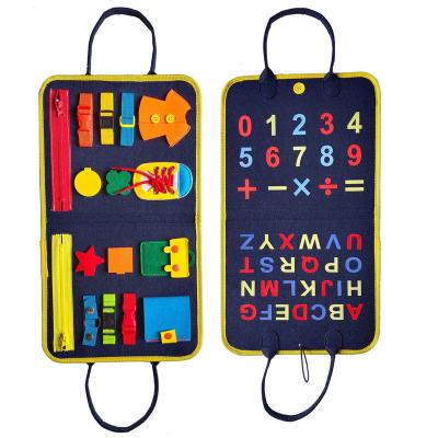 China Eductional Preschool Toys Kids Montessoris Toy Busy Board Buckle Training Early Educational Play Sensory Board Learning Basic Life Skills Teaching Aid Toys for sale