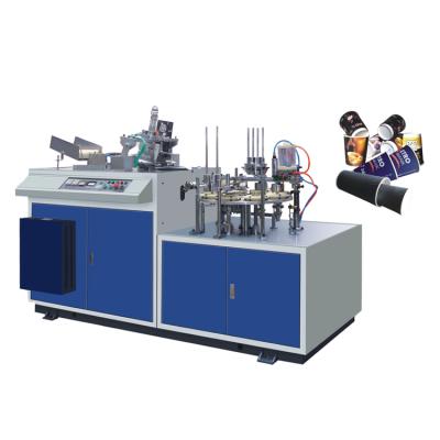 China 170-450 g/m2 PE Paper High Quality Size 5-16oz Ultrasonic Double Sleeving Paper Cup Wall Making Machine for sale