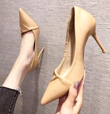 China cy10974a 2017 new design high heel shoes women breathable heel ladies female heel shoes for sale