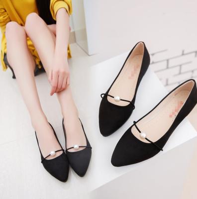 China cy12538a good quality 5 colors fancy lady shoes breathable women's flat shoes bead big size lady shoes for sale