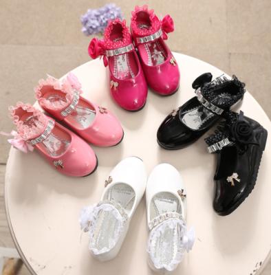 China Breathable cy30272a RTS price advantage children causal with bow glitter shoes children girls flat shoes for sale