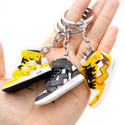 China 2023 wholesale llavero shoe plastic key chain 2023 new mini nba 3d basketball sneaker pattern sneaker key chain hot sale aj for sale