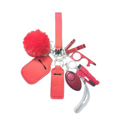 China Customized Woman Personal Self Defense Neoprene Lip Balm Stick Stick Holder ABS Self Defense Key Chain Hand Sanitizer Holder for sale