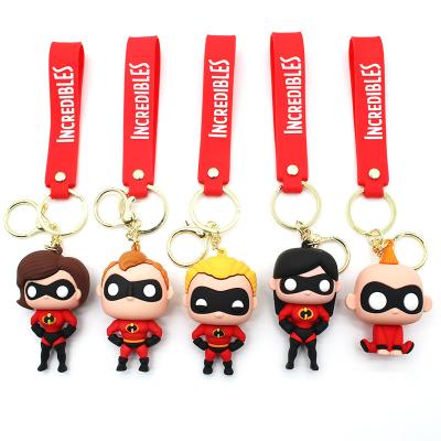 China 2023 rubber new hot sale cartoon 3d the Incredibleskeychain fashion bag pendant key chain creative rubber custom wholesale for sale