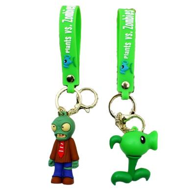 China Creative 3d cartoon rubber factories against zombies keychains set around the same rubber key chain wholesale for sale