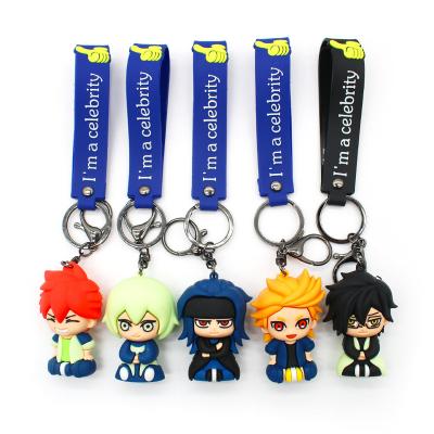 China 2023 New Hot Selling Sword Cartoon Character Bulk Rubber Key Chain Personality 3d Rubber Dancing Character Wholesale for sale