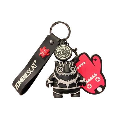 China 2023 New Black Devil Rubber Hanging Cute Cartoon Big Mouth Doll Ghost School Bag Accessories Key Chain Rubber Key Chain Wholesale for sale